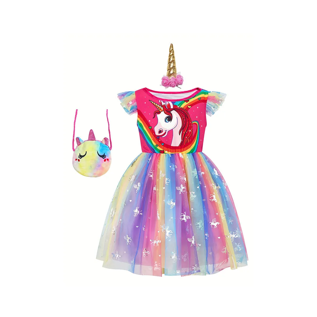 Enchanting Unicorn Princess Dress Set for Magical DressUp Fun