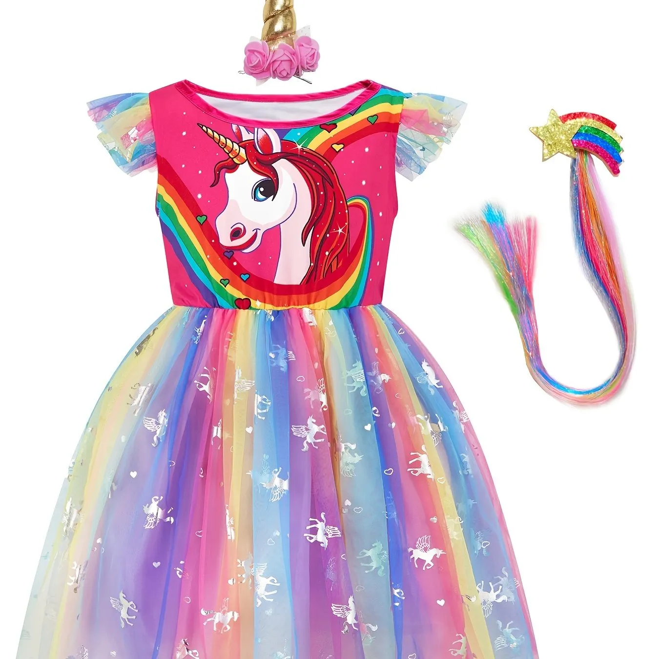 Enchanting Unicorn Princess Dress Set for Magical DressUp Fun