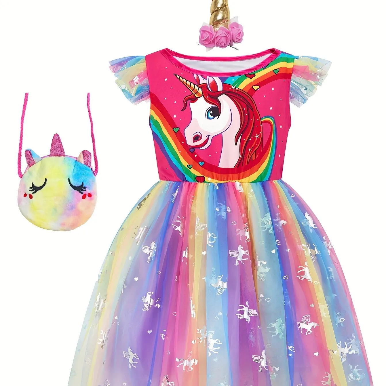 Enchanting Unicorn Princess Dress Set for Magical DressUp Fun