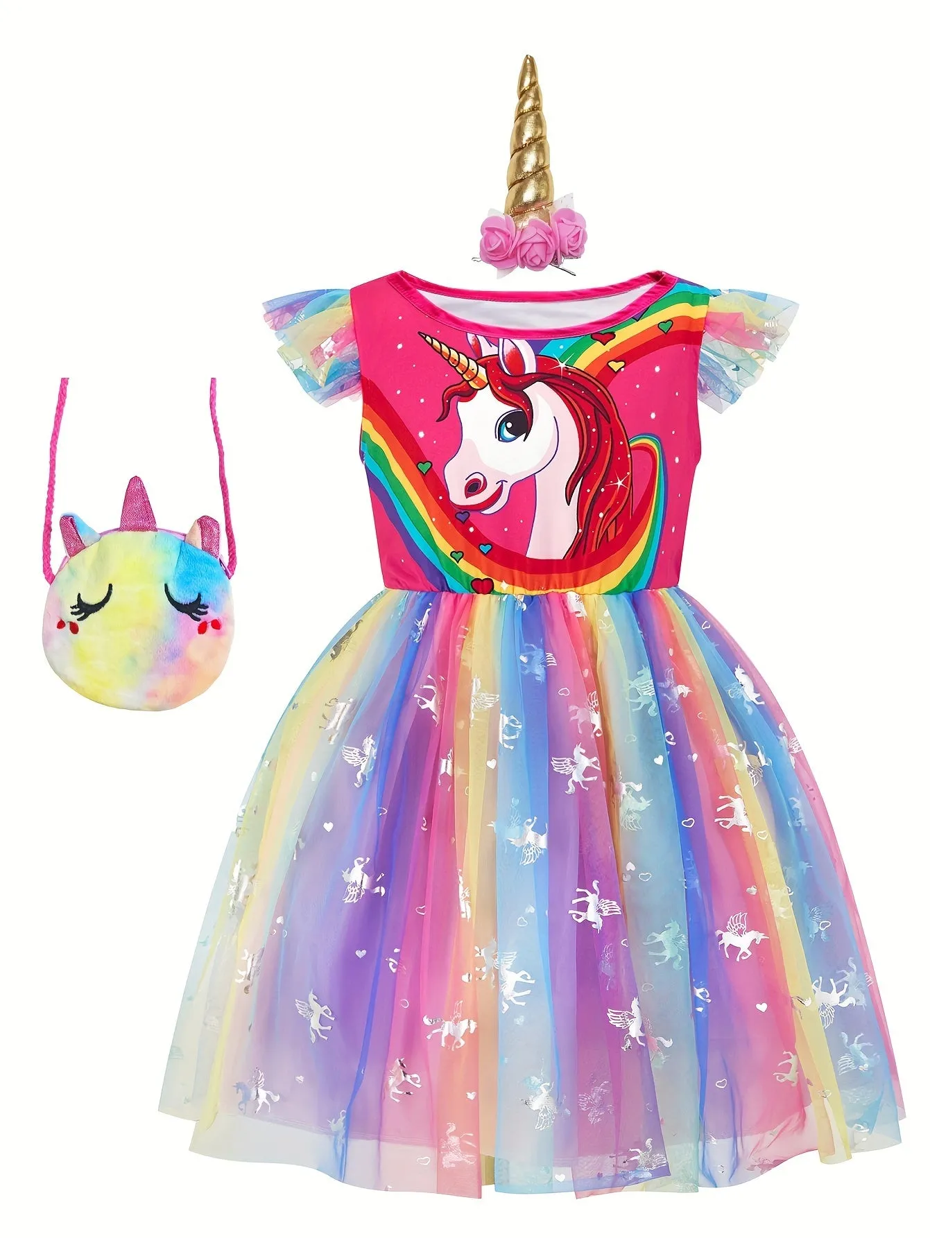 Enchanting Unicorn Princess Dress Set for Magical DressUp Fun