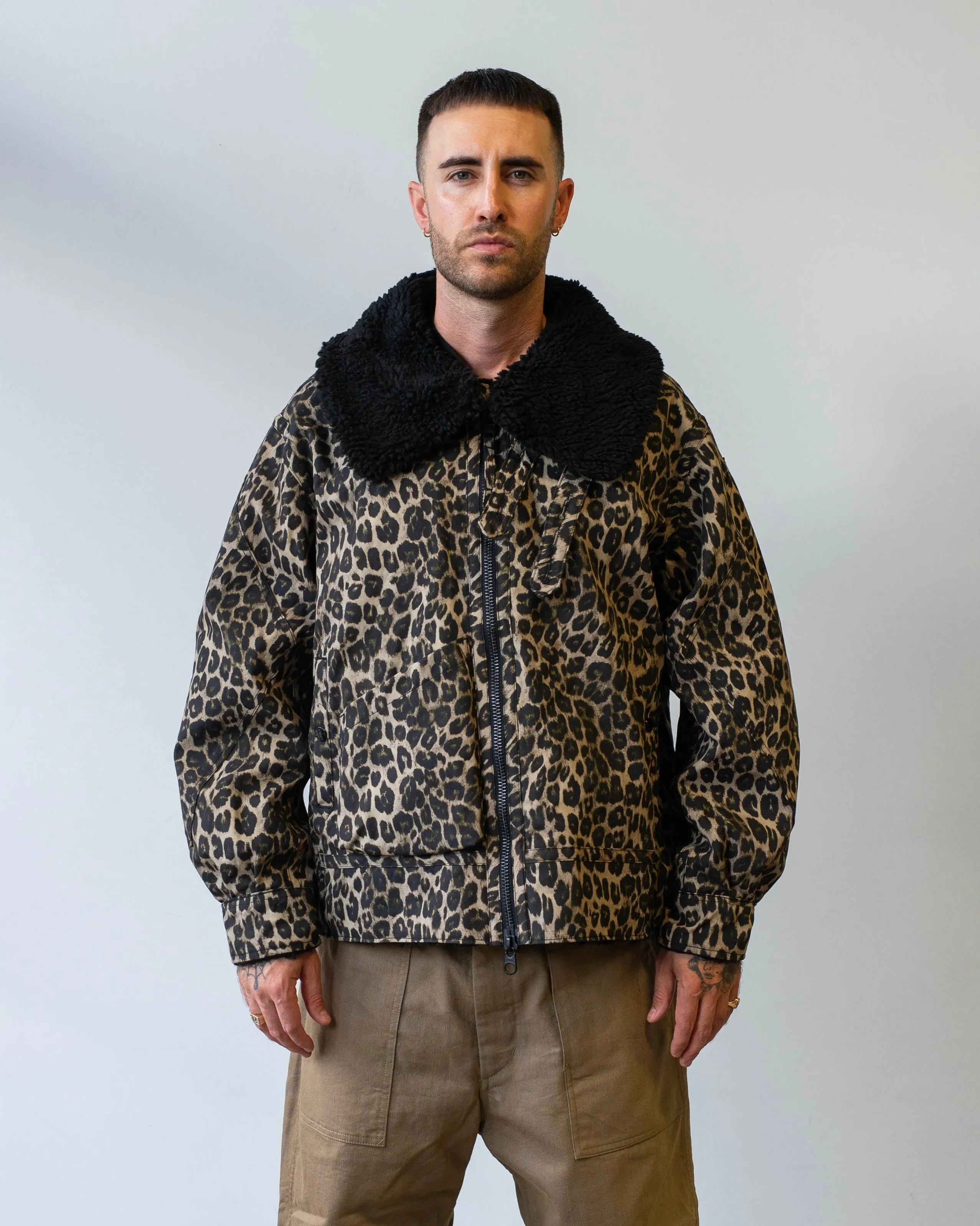 Engineered Garments B3 Jacket Brown Nyco Leopard Print