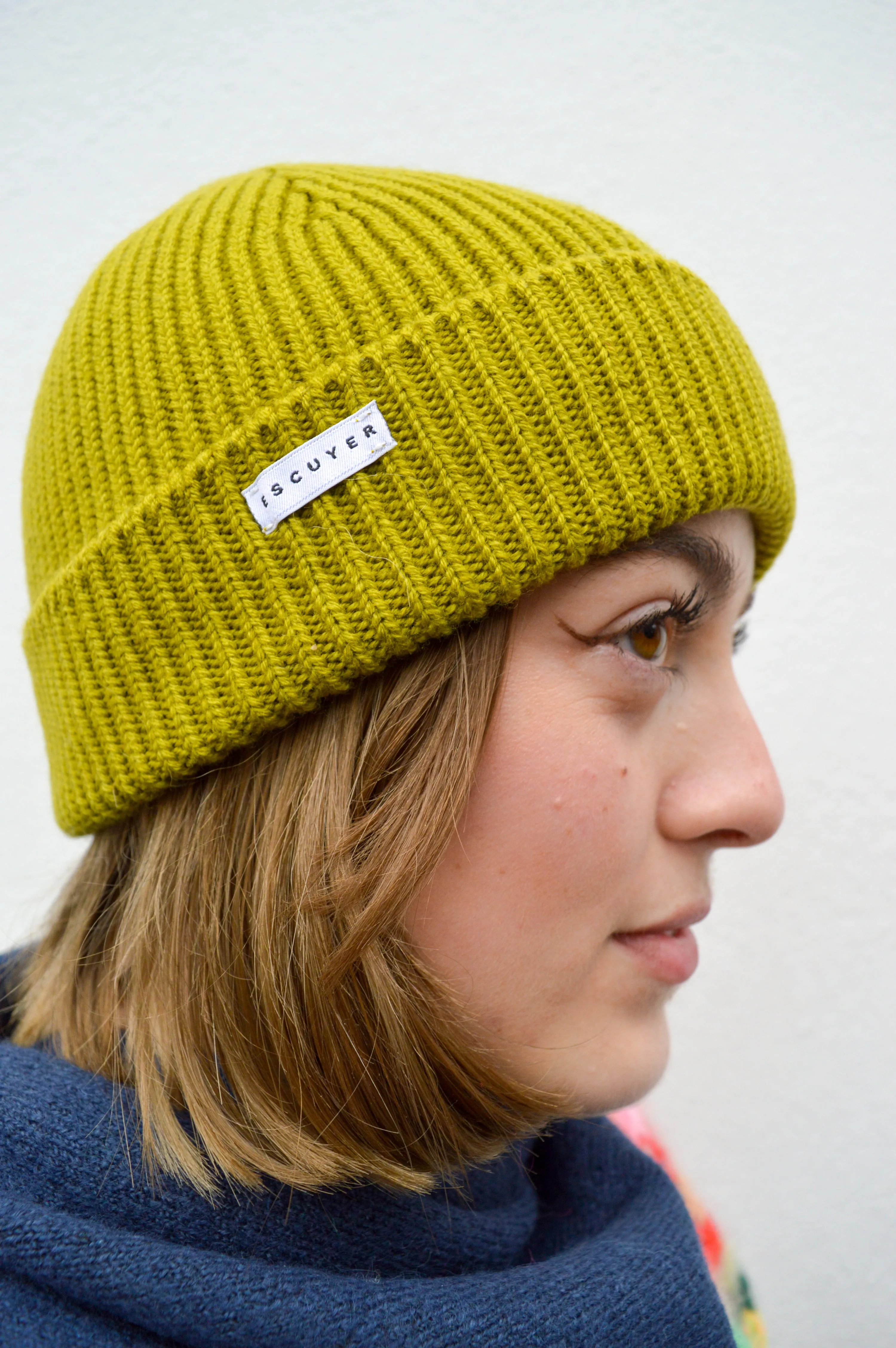 Escuyer Ribbed Merino Bright Green Beanie