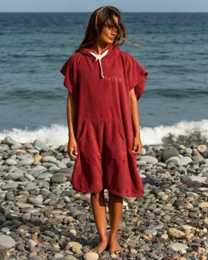 Essential Poncho Towel Changing Robe - Rhubarb Red