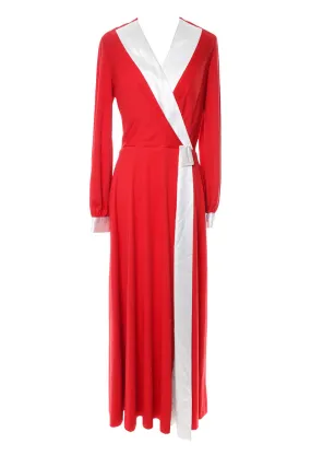 Estevez Eva Gabor Look Vintage Long Red and White Dress Size 8