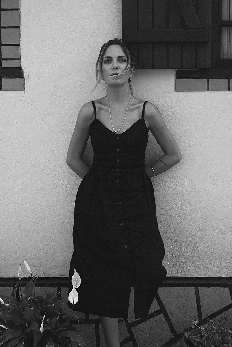 Everly Linen Dress | Black | Madagascar Campaign