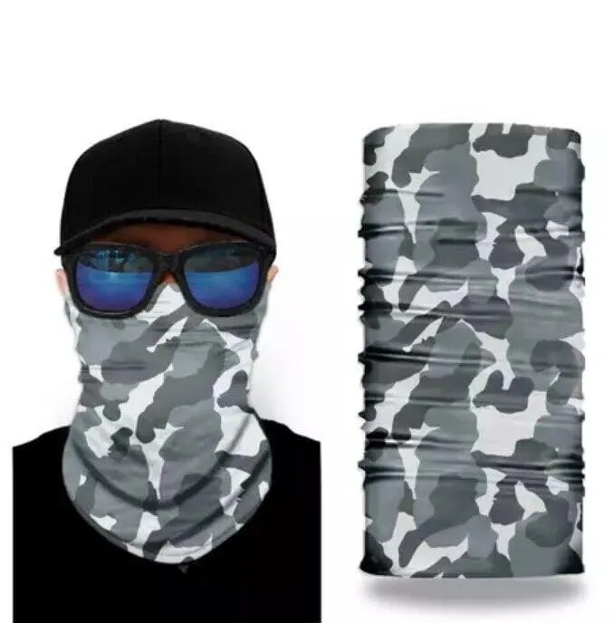 Face Cloth Bandana Neckerchief Wristband - Black Camouflage Breathable Unisex