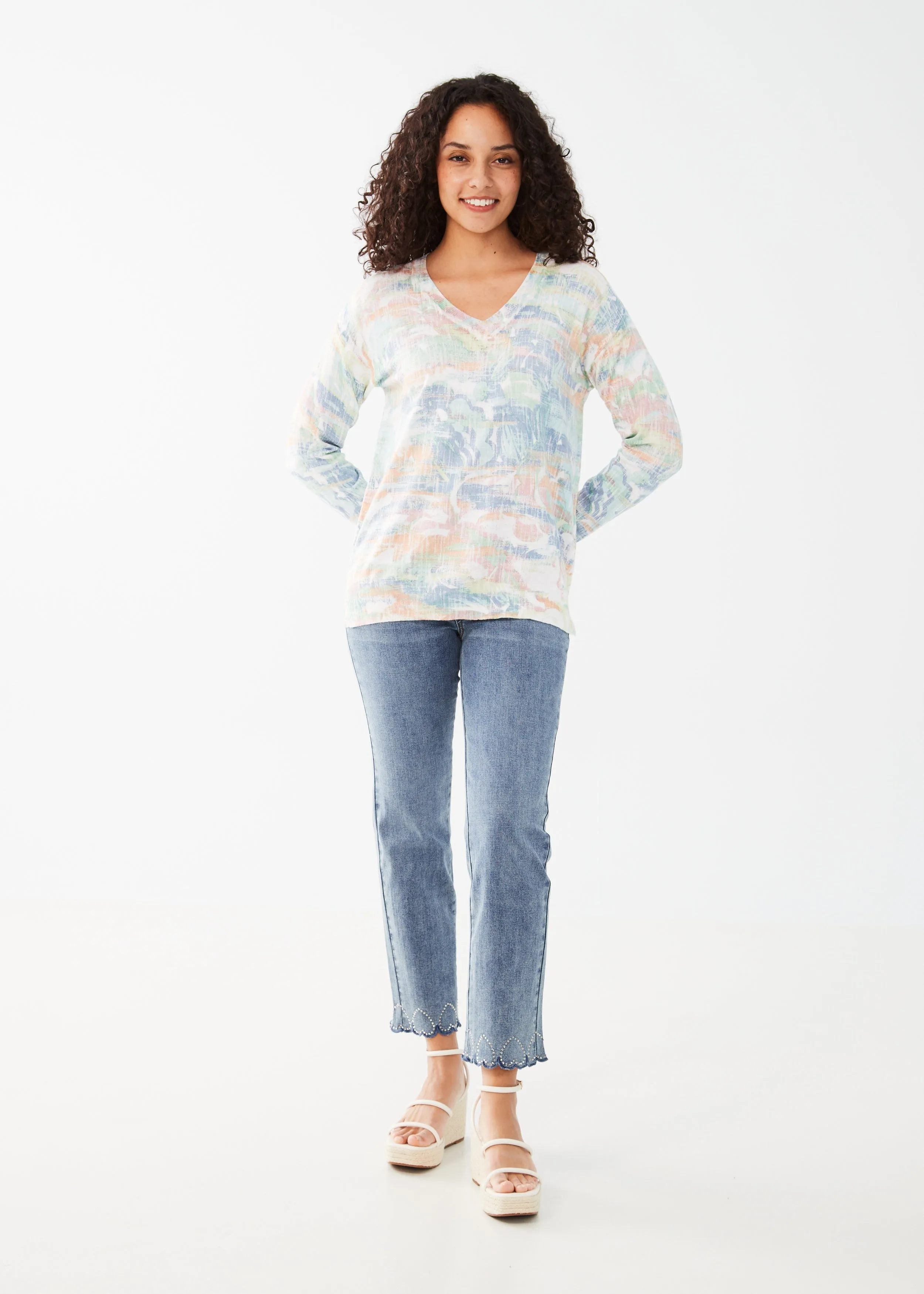 FDJ Printed Long Sleeve Sweater 1753841-BP Bahama Print