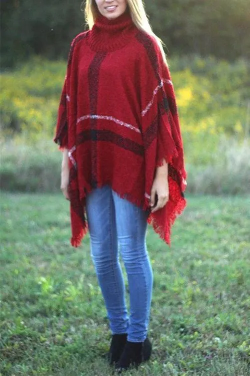 Febedress Chicest Tassel Lattice Cloak Poncho Sweater