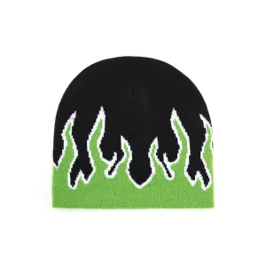 Flame Print Y2K Beanie