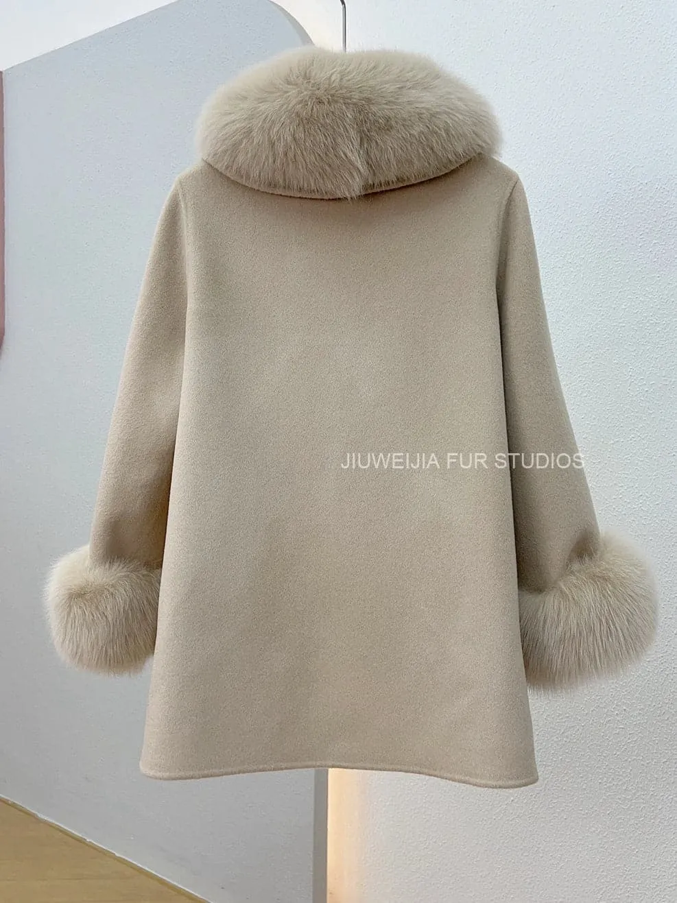 Fox Fur Cotton Cashmere Coat