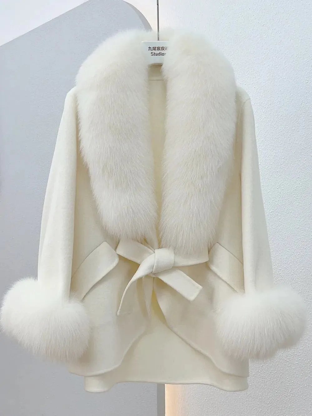 Fox Fur Cotton Cashmere Coat