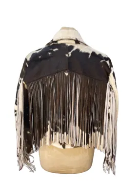 Fringes Cowhide And Leather Jacket Women Winter Jacket For Women