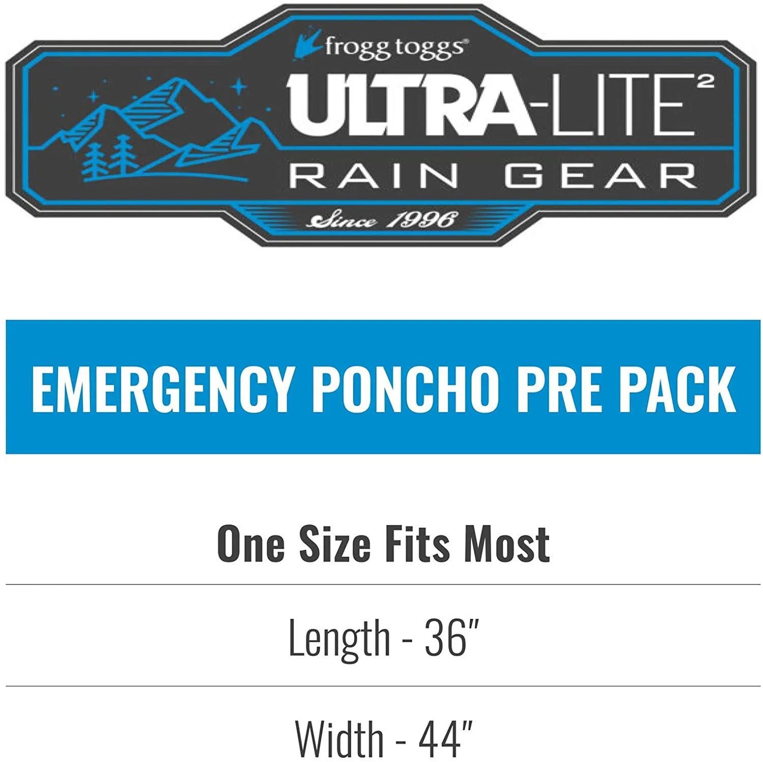 FROGG TOGGS Men's Ultra-Lite2 Waterproof Breathable Poncho