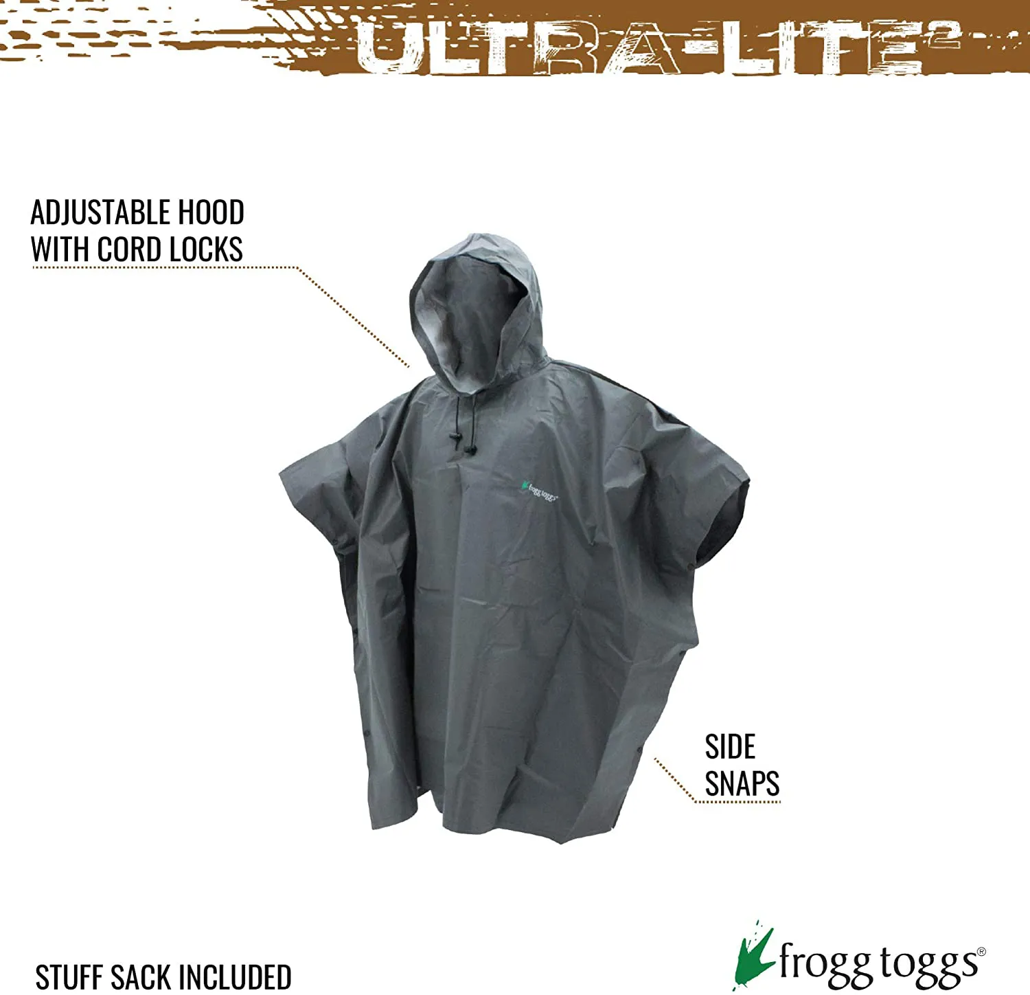 FROGG TOGGS Men's Ultra-Lite2 Waterproof Breathable Poncho