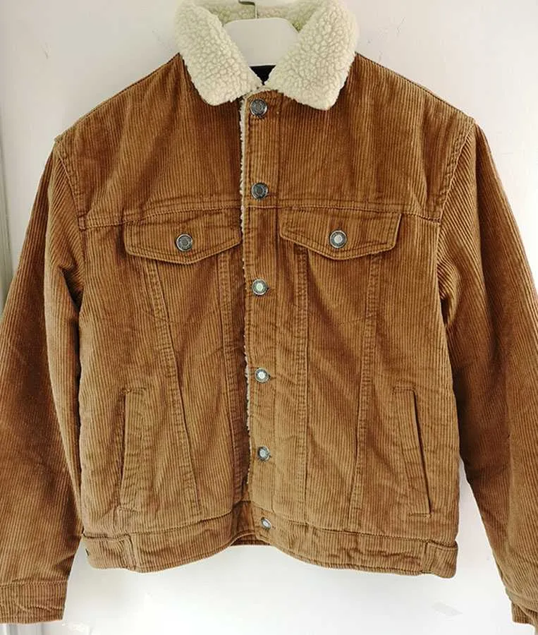 Fur Fleece Lined Shearling Corduroy Trucker Jacket