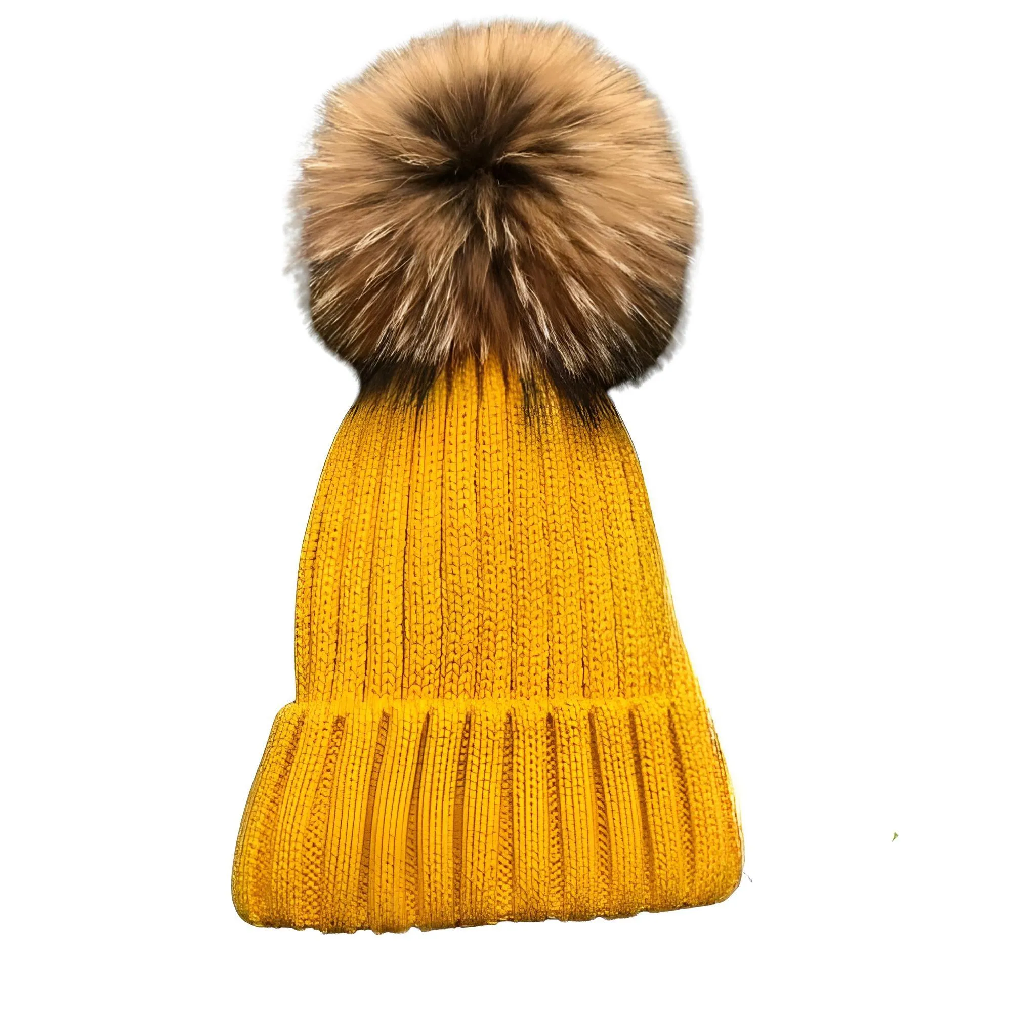 Fur Pompom Winter Hat Hat For Women Girl's Hat Knitted Beanies Cap Hat with Pompom