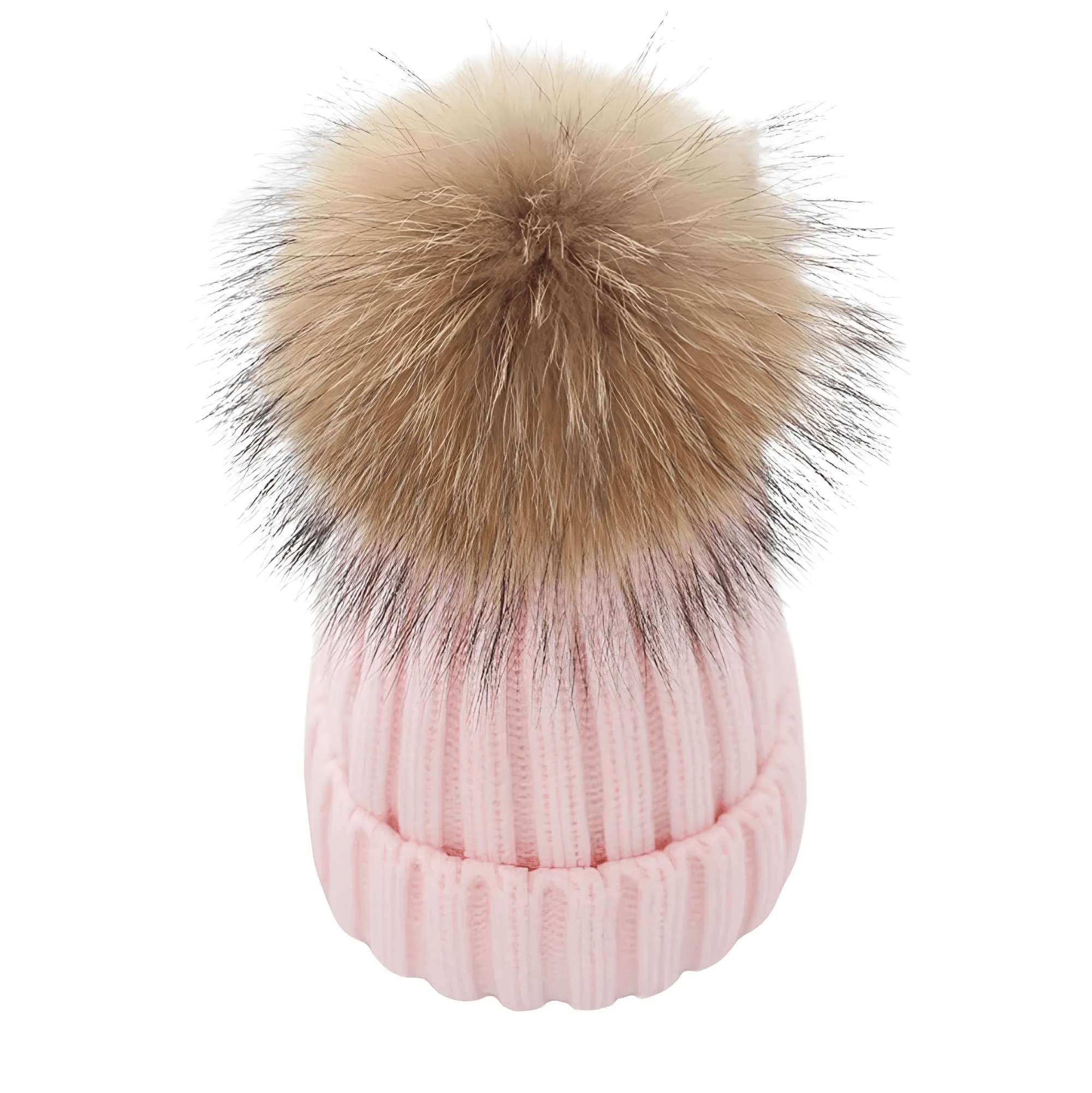 Fur Pompom Winter Hat Hat For Women Girl's Hat Knitted Beanies Cap Hat with Pompom