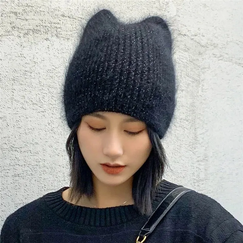 Fuzzy Cat Ear Beanie