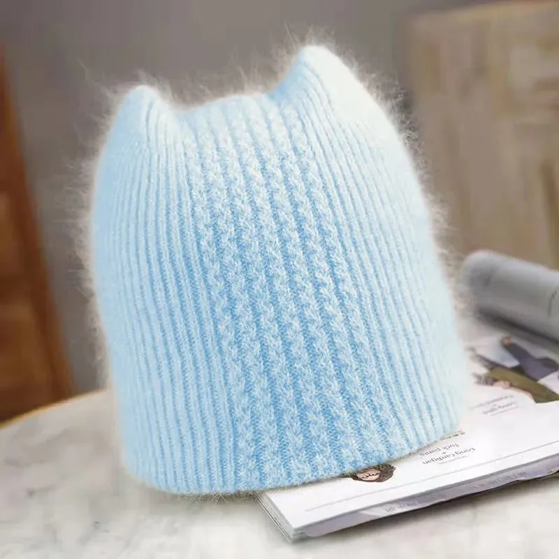 Fuzzy Cat Ear Beanie