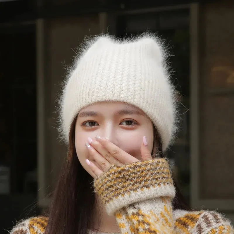 Fuzzy Cat Ear Beanie