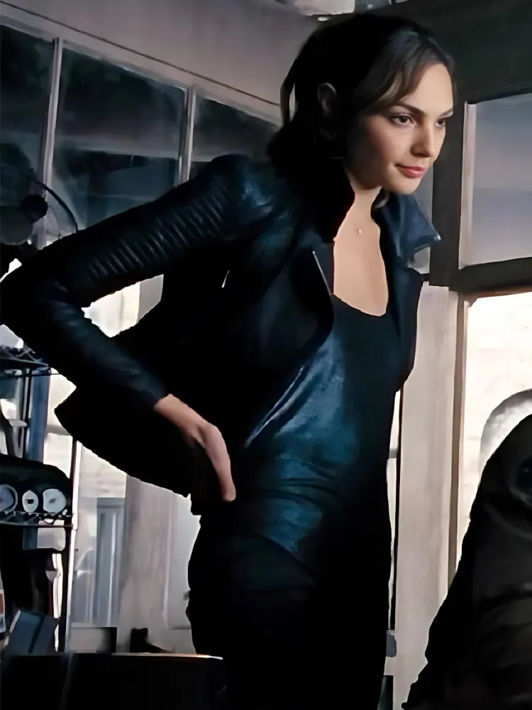 Gal Gadot Black Leather Jacket