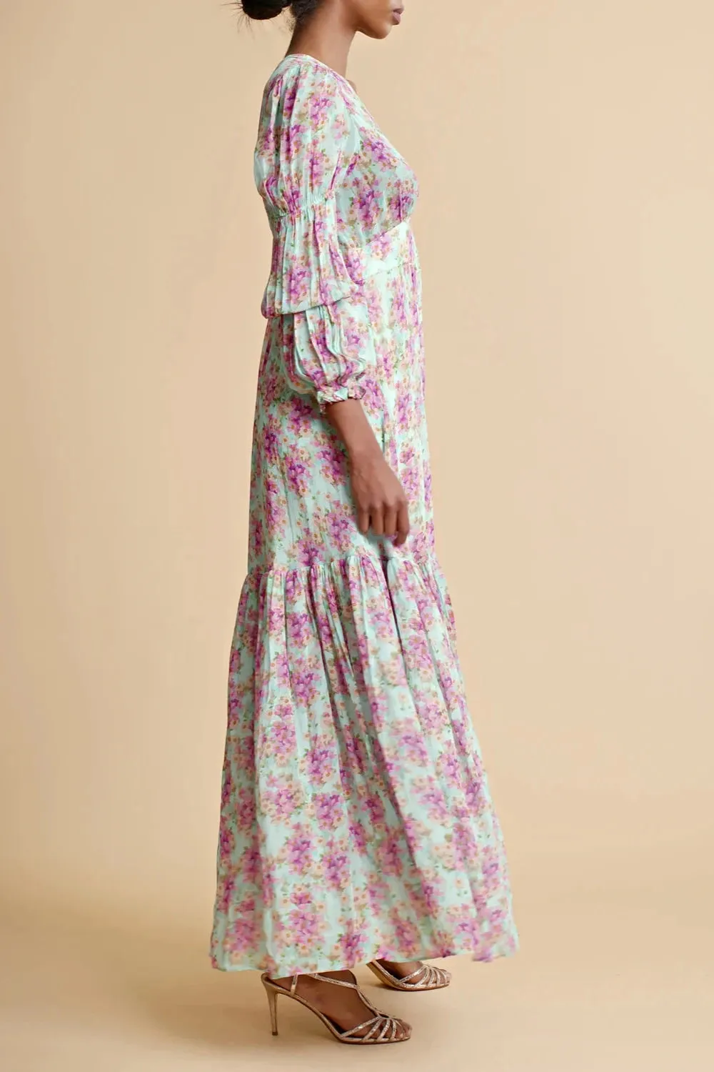 Georgette Maxi Dress in Summer Flowers