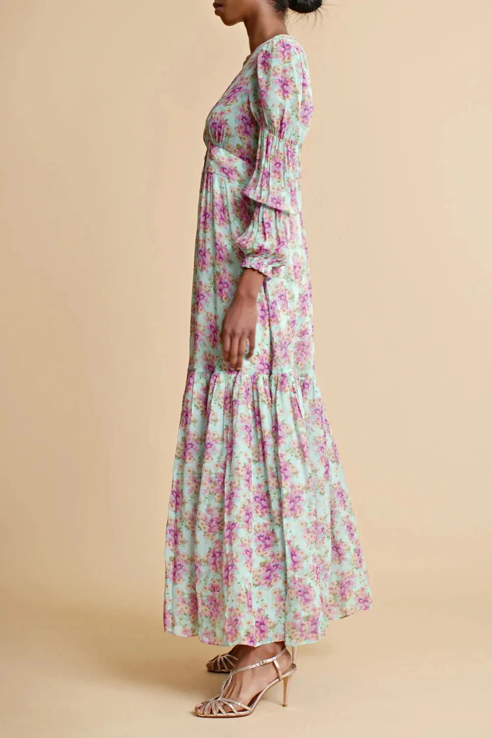 Georgette Maxi Dress in Summer Flowers