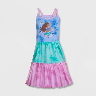 Girls' Disney The Little Mermaid Ariel Live Action Film Tie-Dye Dress - Blue/Pink 13 - Disney Store