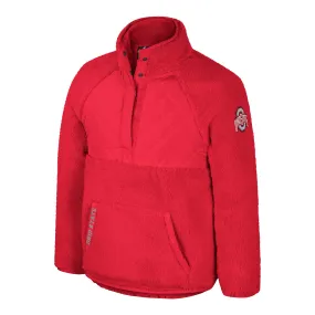 Girls Ohio State Buckeyes Snap Sherpa Scarlet 1/2 Snap Jacket