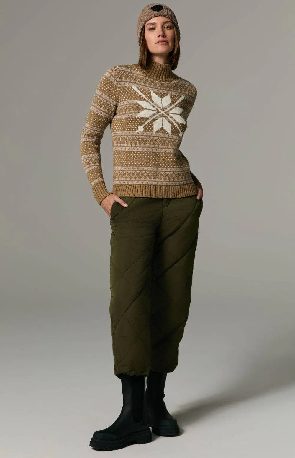 Gitte Mock Neck Sweater | Dark Khaki