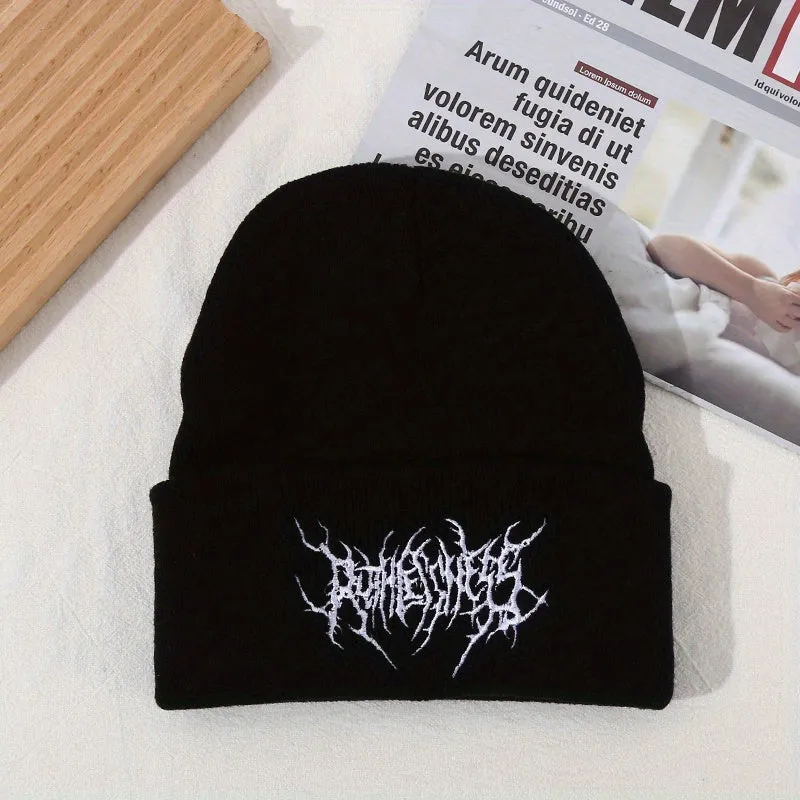 Gothic Scar Embroidered Ski Cap Trendy Unisex Accessory