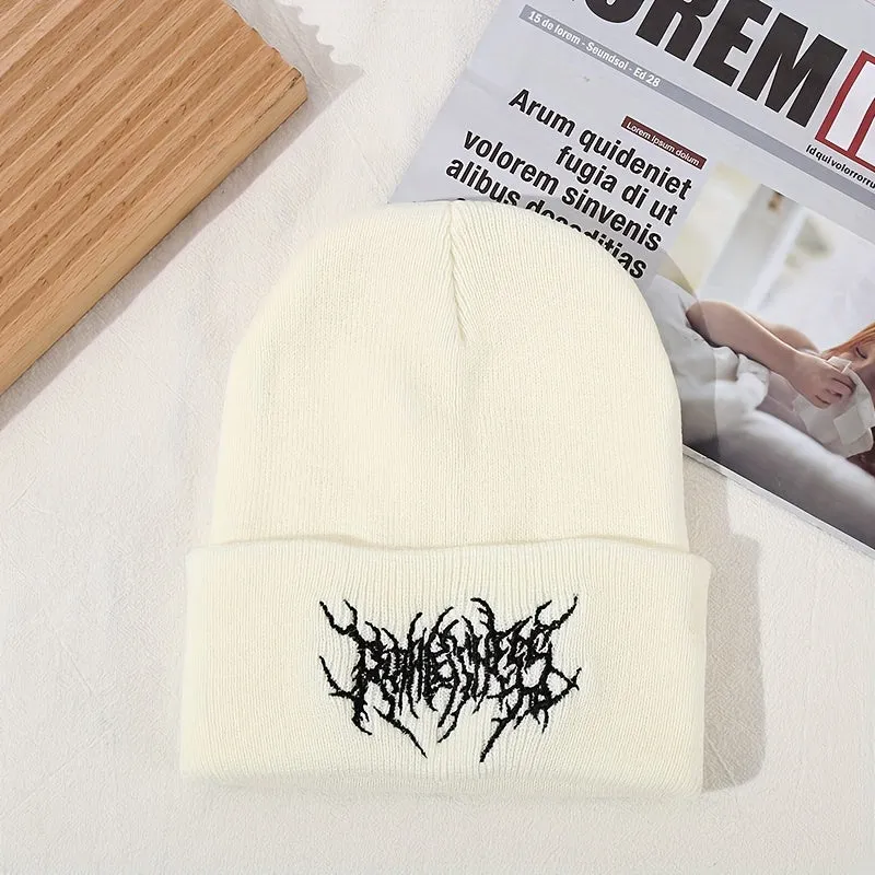 Gothic Scar Embroidered Ski Cap Trendy Unisex Accessory