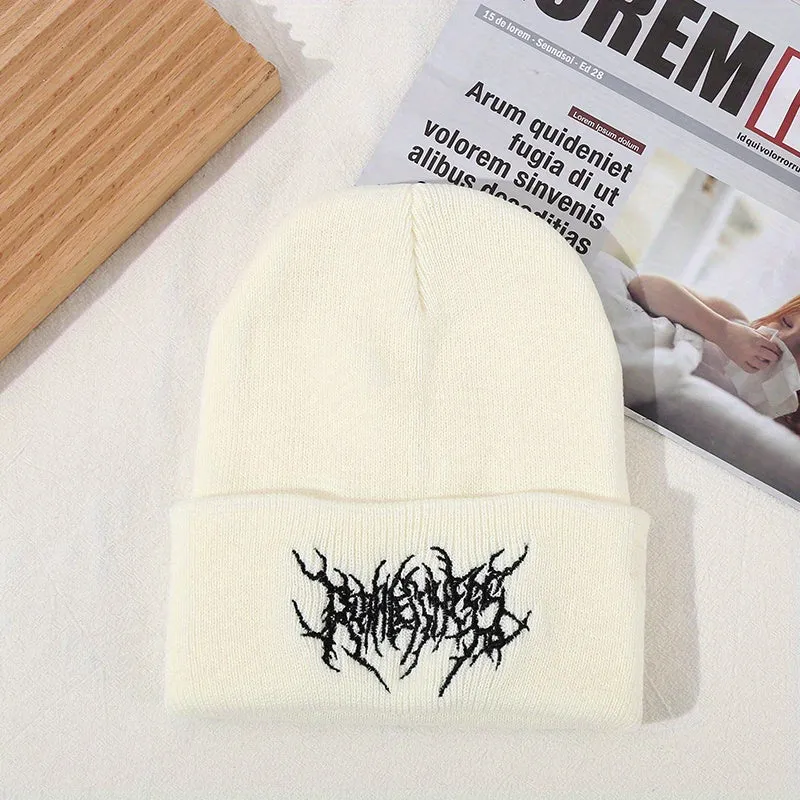 Gothic Scar Embroidered Ski Cap Trendy Unisex Accessory