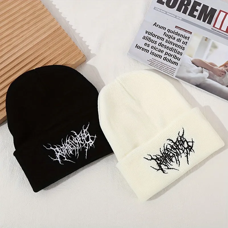 Gothic Scar Embroidered Ski Cap Trendy Unisex Accessory