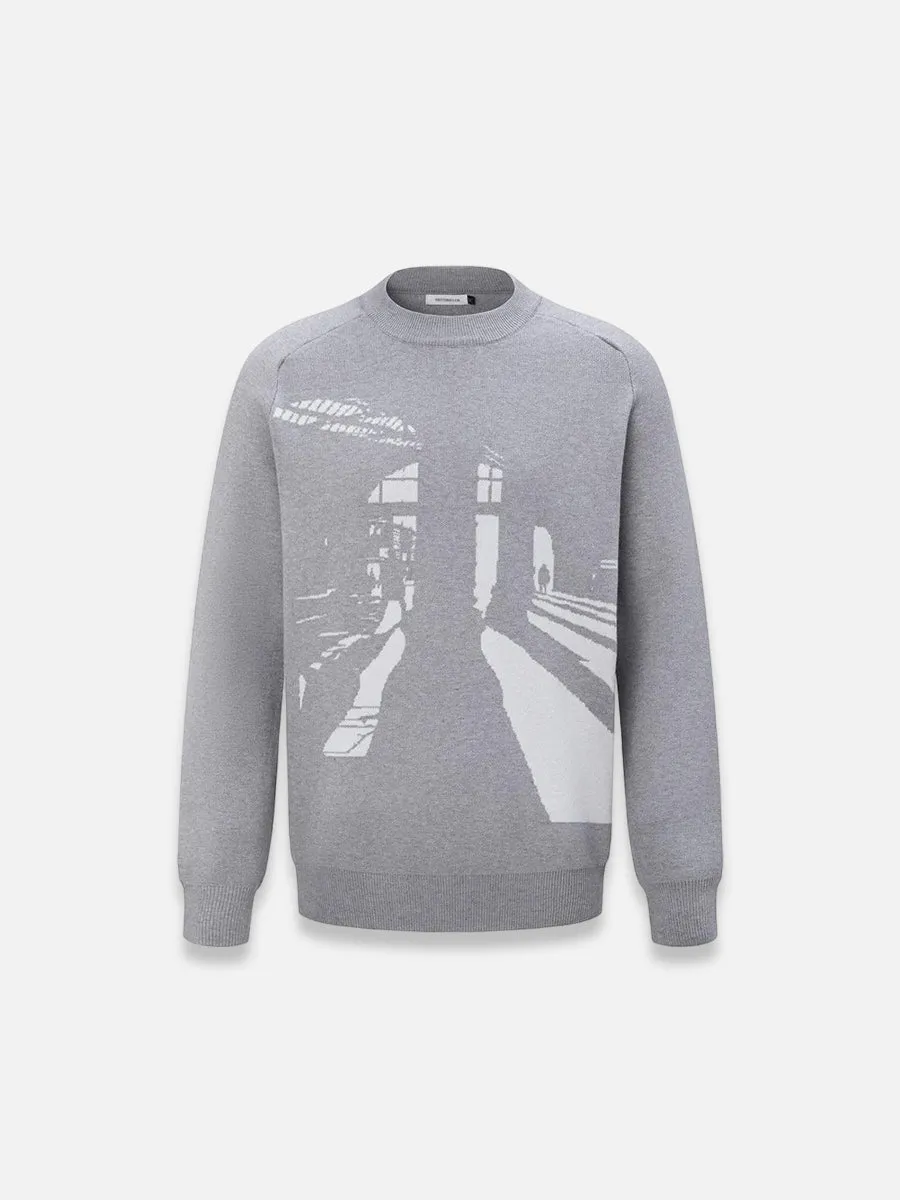 Graphic Retro Scene Knit Sweater