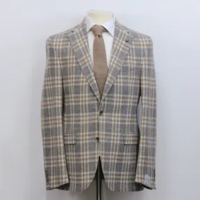 Gray & Camel Check Drago Wool-Cashmere McAllen Contemporary Fit Sport Jacket