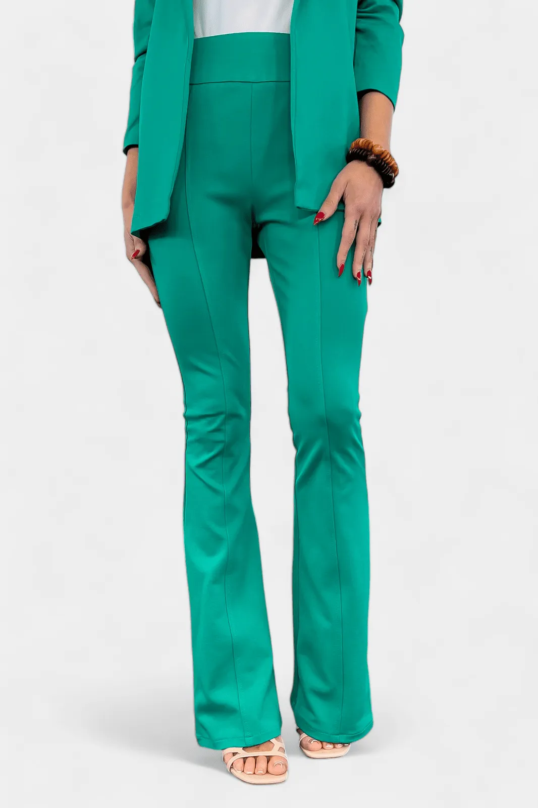 Green High Waisted Flare Pants [NO RETURNS]