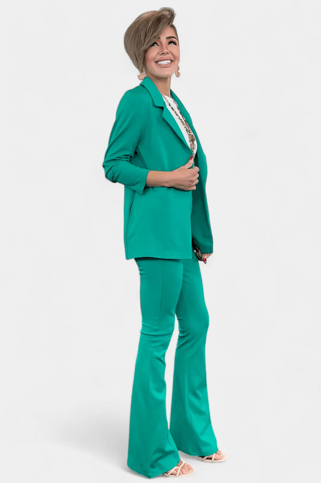 Green High Waisted Flare Pants [NO RETURNS]