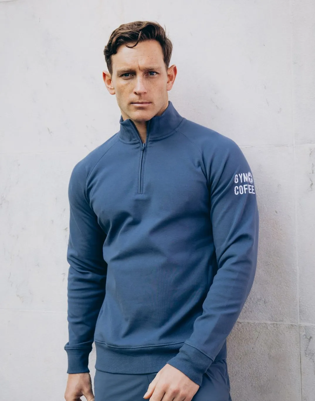 Gym Coffee Chill Half Zip (Mens) - Thunder Blue