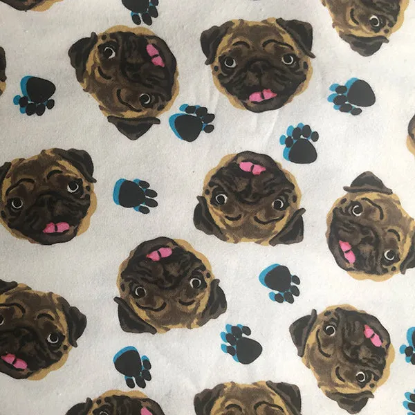 Handmade Cotton Flannel Face Mask - Pugs