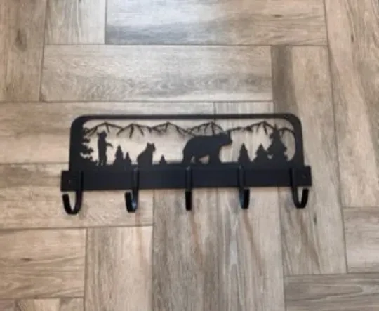 Handmade Momma Bear and Cub Design Coat Rack