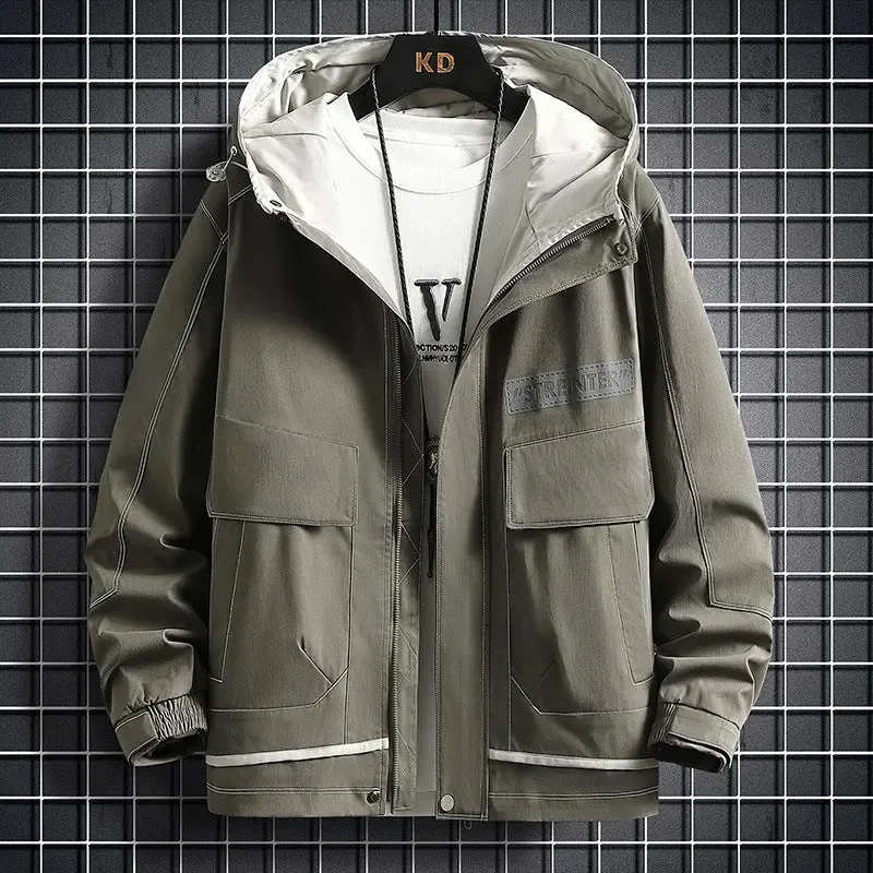 Handsome Casual Hooded Work Clothes Men's Jacket