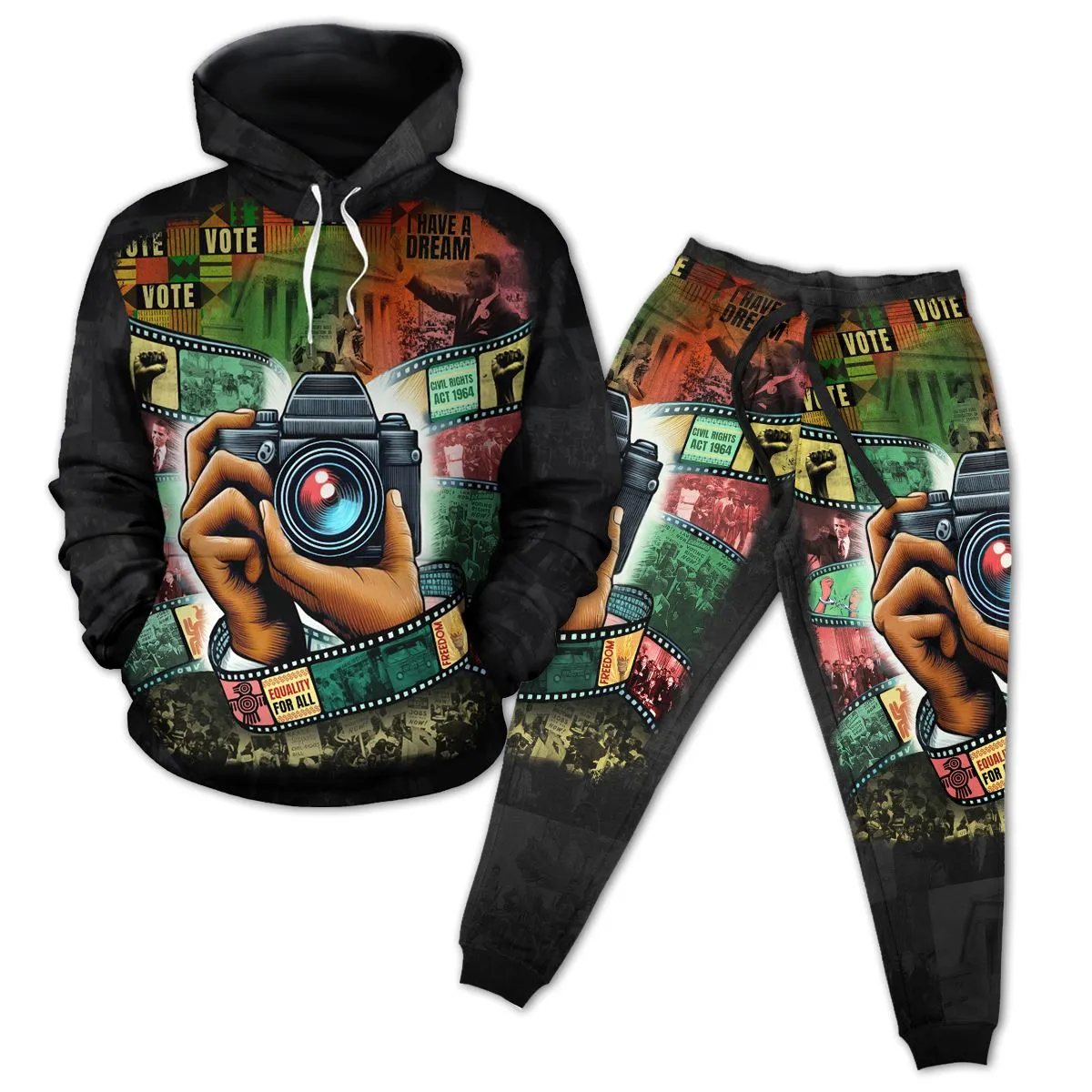 Heritage in Frames All-over Hoodie and Joggers Set