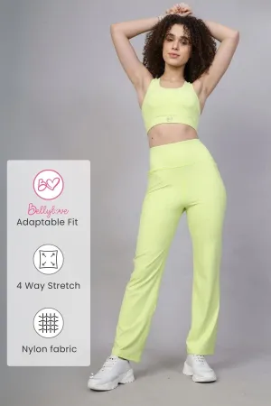 High Waisted Gentle Compression Lime Postpartum Pants