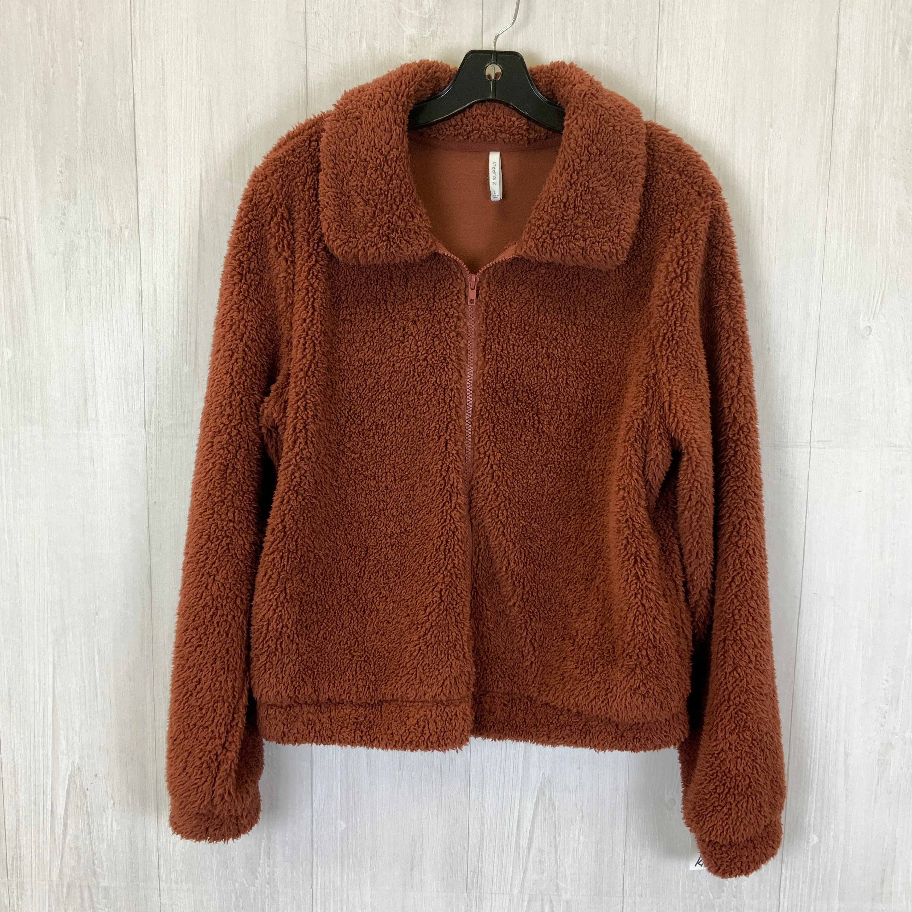 Jacket Faux Fur & Sherpa By Z Supply In Brown, Size: L