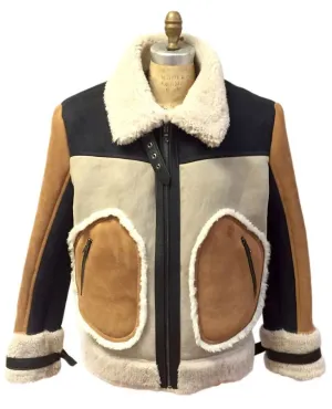 Jakewood - 710 Tobacco & Cream Shearling Bomber Jacket