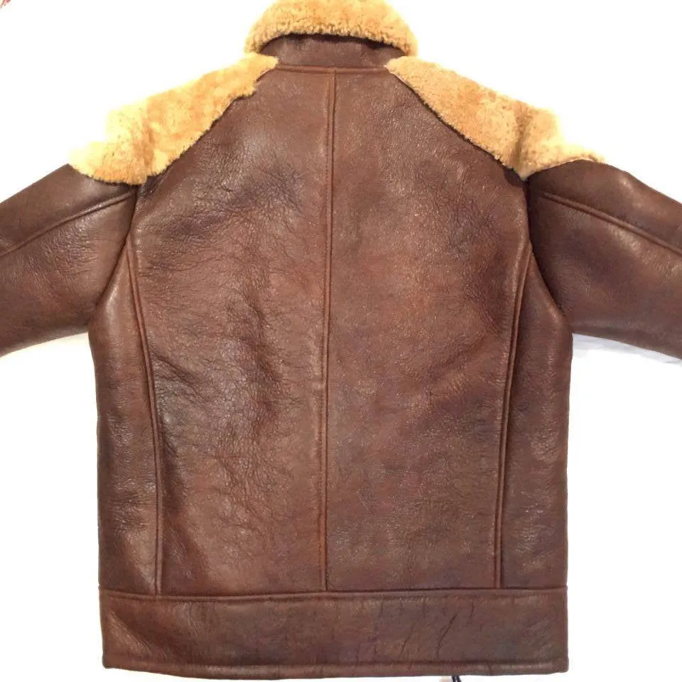 Jakewood Cocoa Biker Style Shearling Jacket