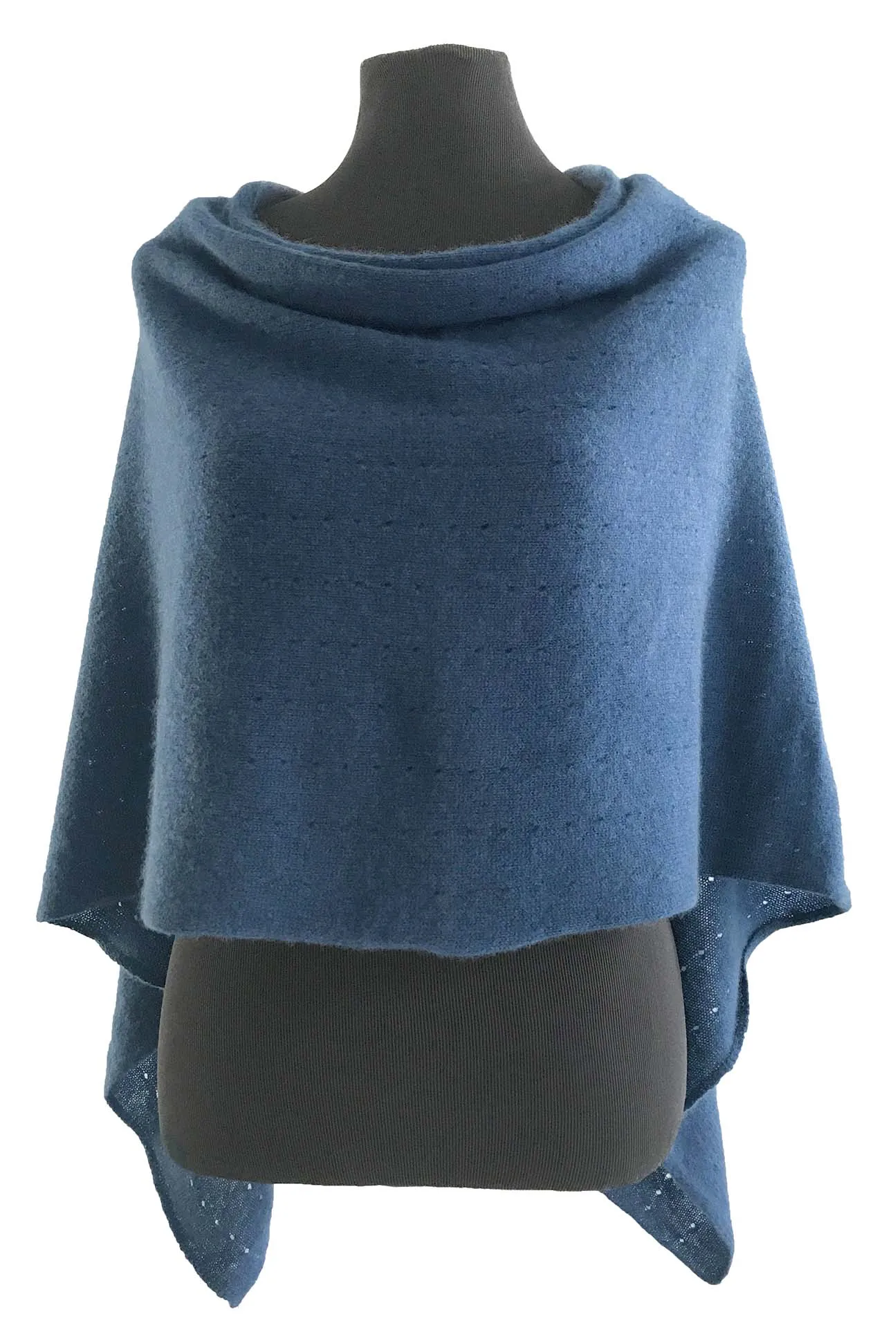 Jeans blue cashmere poncho Multiway