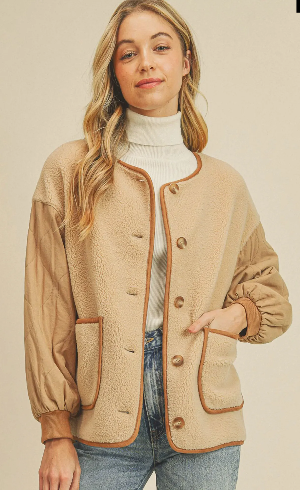 Jenea Quilted Sleeve Jacket