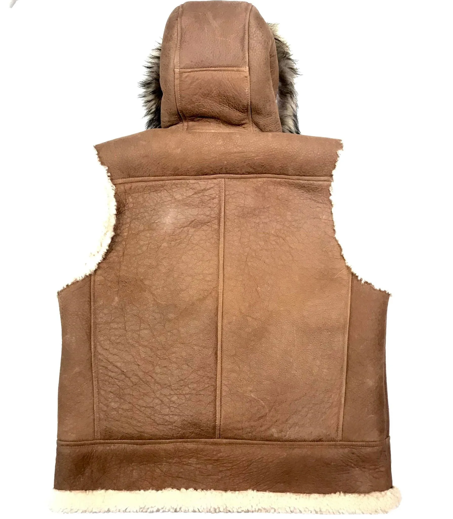 Kashani Brown Fox Fur Shearling Vest